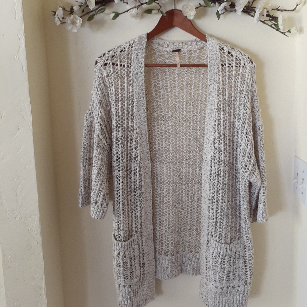 Free People Open Crochet Cardigan
